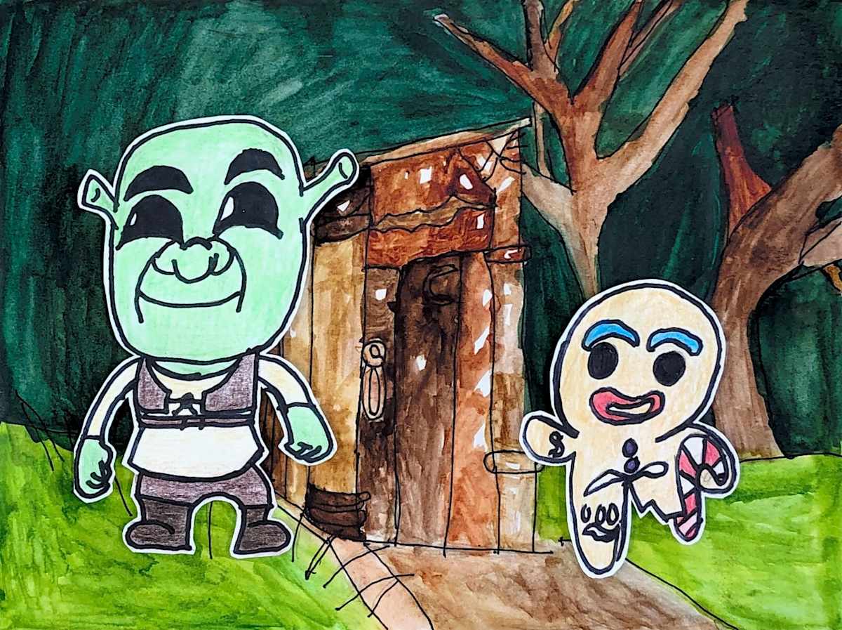 Shrek, Gingy & Outhouse by Tiffany, Image 1.