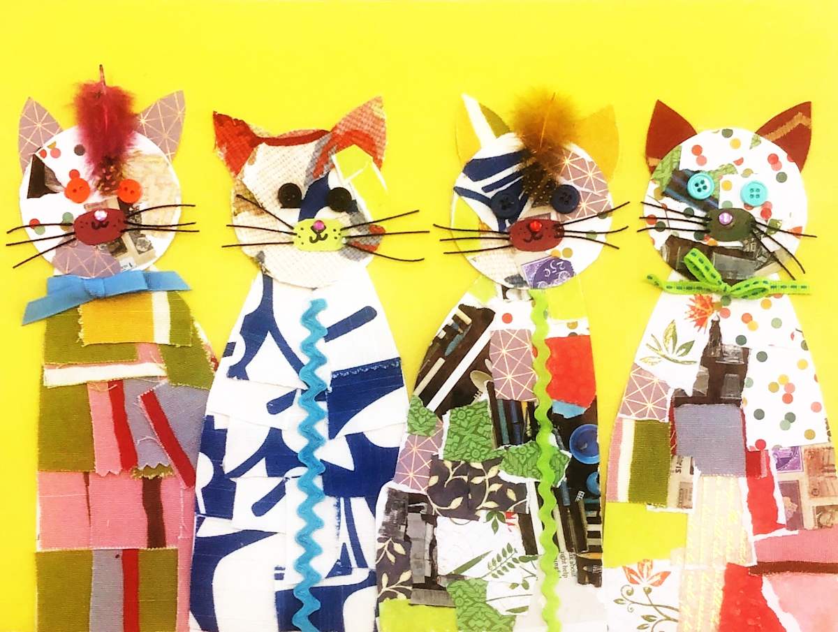 Cats On Yellow Background by Tiffany, Image 1.
