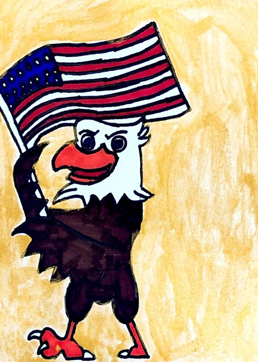 Eagle With Flag by Will 