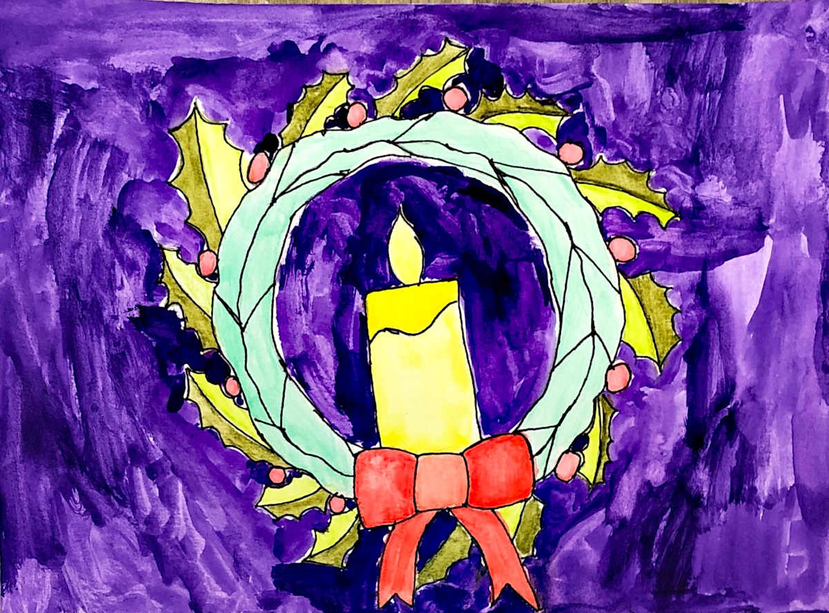 Candle & Wreath by Sebastian, Image 1.