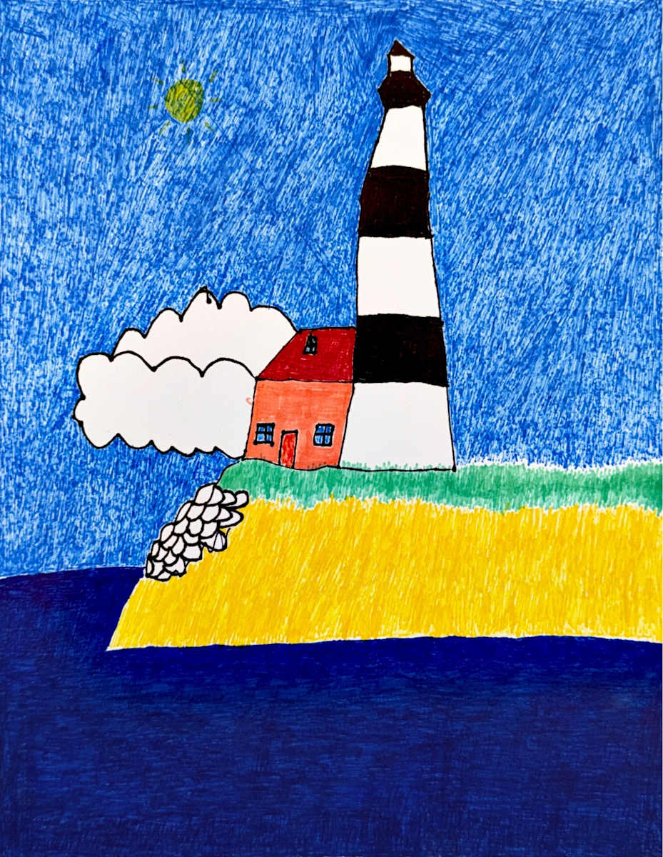 Lighthouse With Sun by Evan, Image 1.