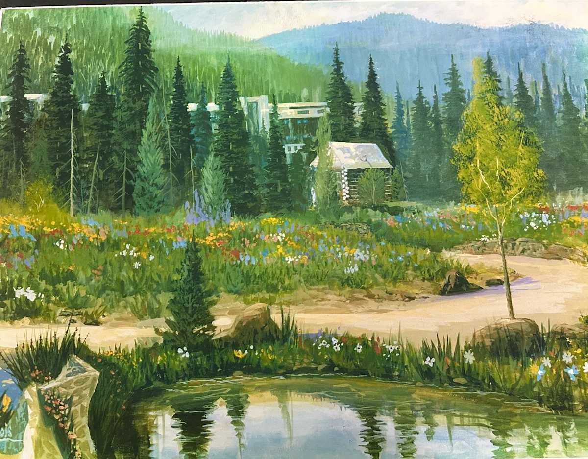 Betty Ford Garden On Location by Risa Dubois  Image: Original acrylic, print on board