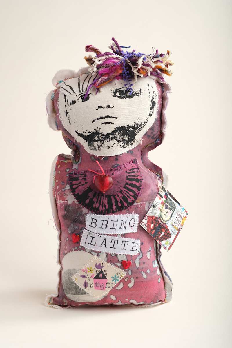 Bring Latte - Cloth Doll by Tracy Stilwell, Image 1.