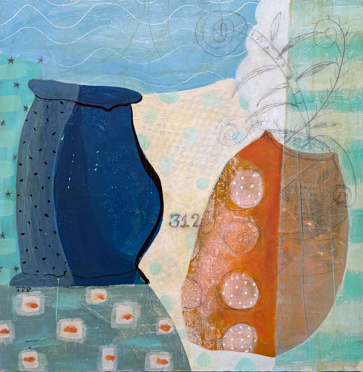 Blue and Orange #1 by Tracy Stilwell, Image 1.