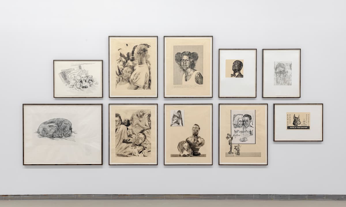 Meleko Mokgosi - Spaces of Subjugation: Imaging Imaginations IV by Andrew G.H. Betancourt  Image: Suite of 10 artworks titled "Spaces of Subjugation: Imaging Imaginations IV" pictured as a set
