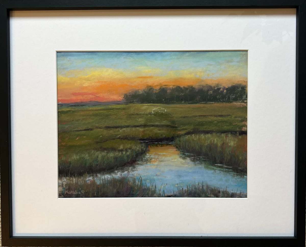 The Orange Sunset by Natalie Campbell  Image: NC Marsh pastel on paper