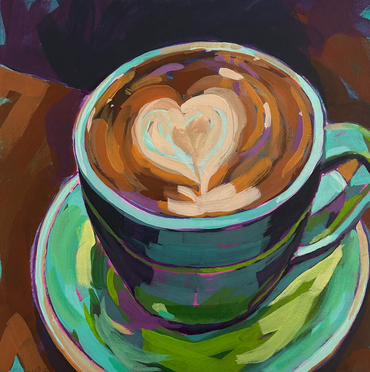 Coffee Love by Natalie Campbell  Image: acrylic coffee 2025 Natalie Campbell