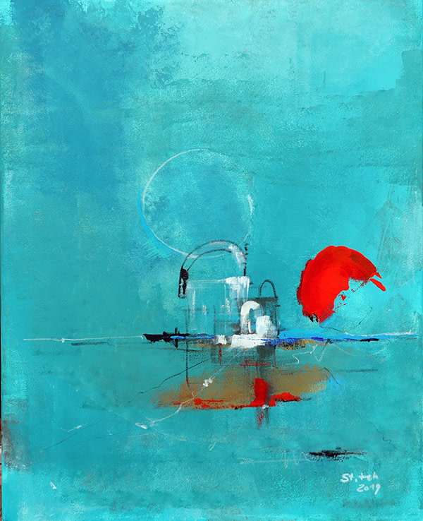 Roter Mond und Moschee by Stefan Krauch 