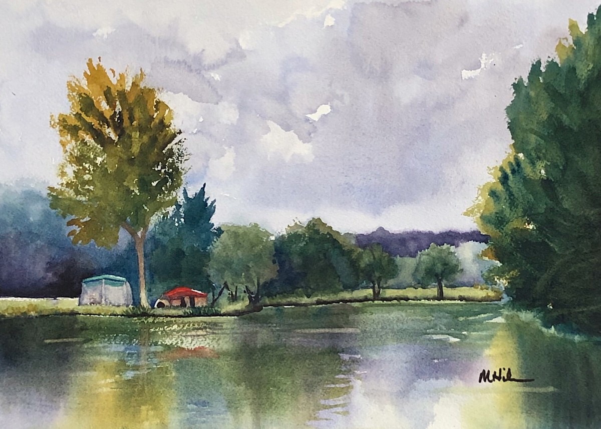 Camping Inks Lake by Margie Hildreth 