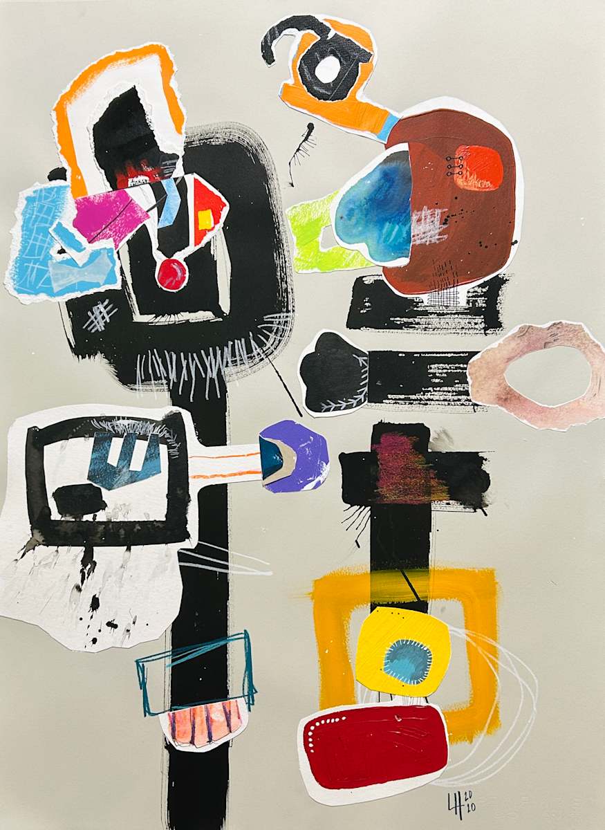 Chutes and Ladders by Ladianne Henderson  Image: Chutes and Ladders by Ladianne Henderson.  Mixed media on paper. 21x28 in. 2020.