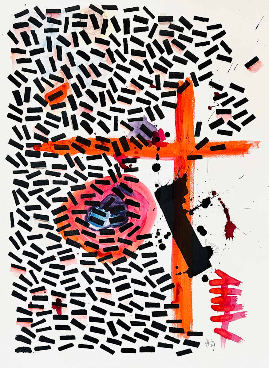 Keeping Count by Ladianne Henderson  Image: Keeping Count, by Ladianne Henderson.  Mixed media on paper. 18x24 in. 2024.