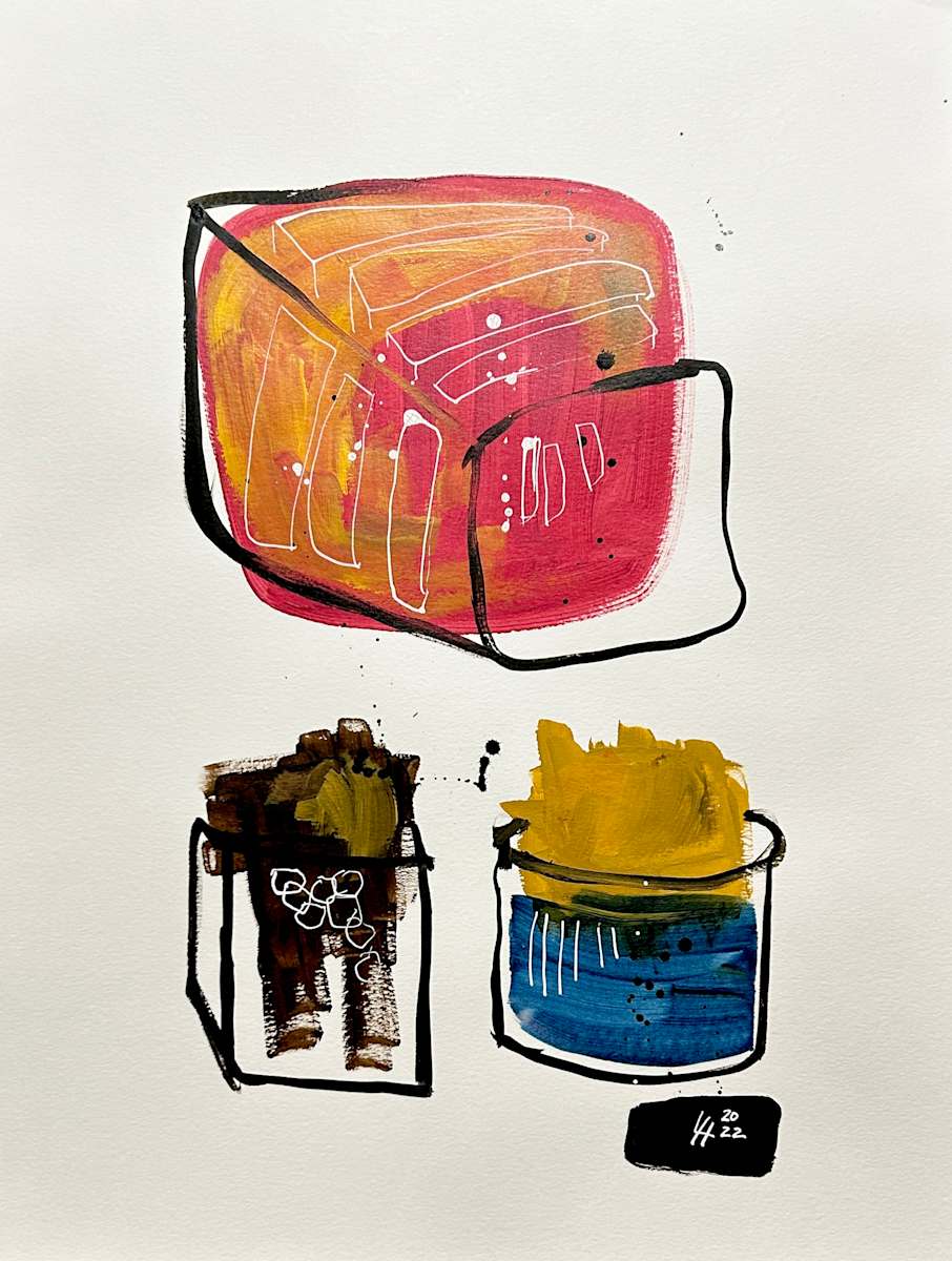 Laboratory by Ladianne Henderson  Image: Laboratory by Ladianne Henderson. Mixed media on paper. 18x24.2022.