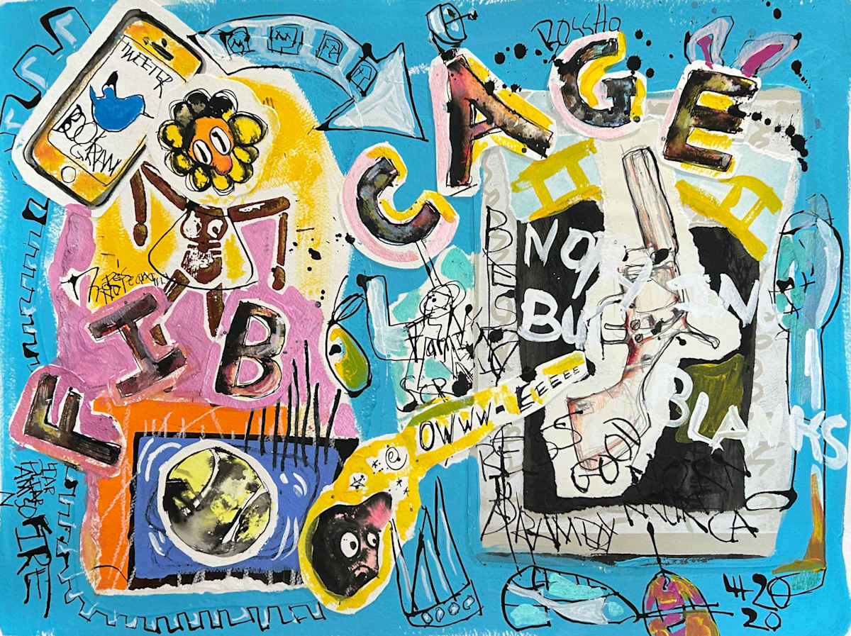 Owww-Eeeee by Ladianne Henderson  Image: Owww-Eeeee by Ladianne Henderson. Mixed media on paper. 24x18 in. 2020.
