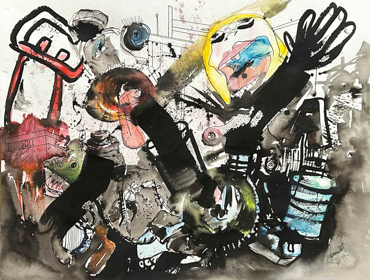 The Obvious Bitch by Ladianne Henderson  Image: The Obvious Bitch by Ladianne Henderson. Mixed media on paper. 24x18 in. 2021.