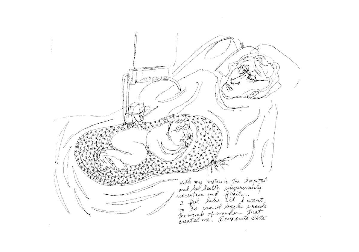 Womb of Wonder by Anita Inez White  Image: With my mother in the hospital, imperviously uncertain and frail I felt like all I wanted to do was crawl back inside the womb of wonder that created me.