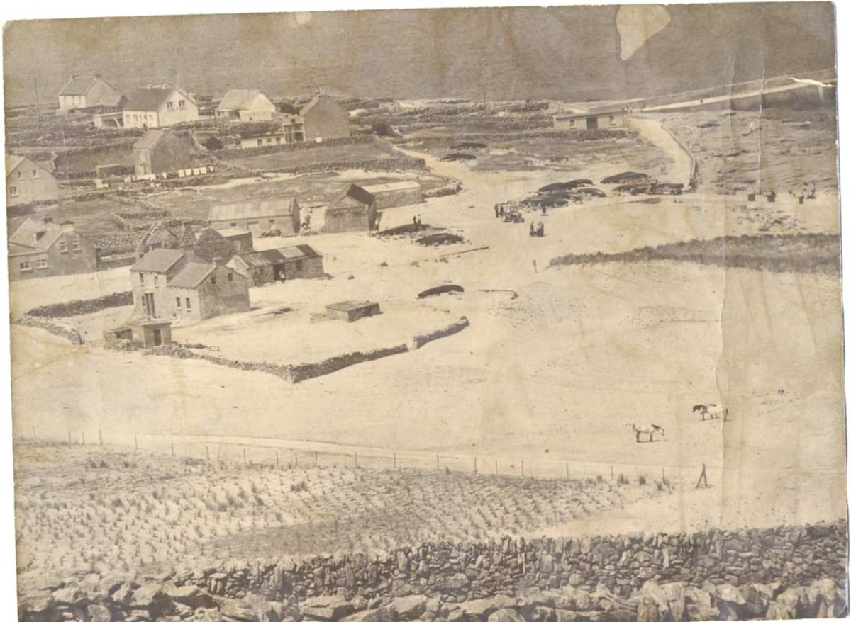 Island photo and curragh makers yard by Anita Inez White  Image: Here is a photo that captures the curragh makers yard where I drew all summer