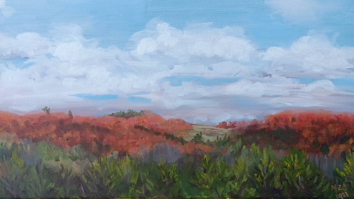 Fall Views by Melissa  Z. Clark  Image: Oil on canvas. SOLD.