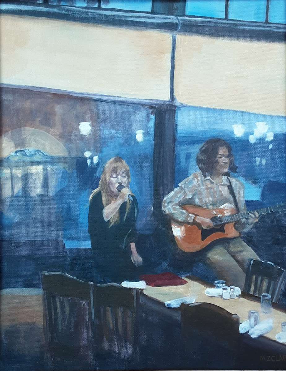 The Fridays by Melissa  Z. Clark  Image: 14x11. Oil on panel. SOLD.