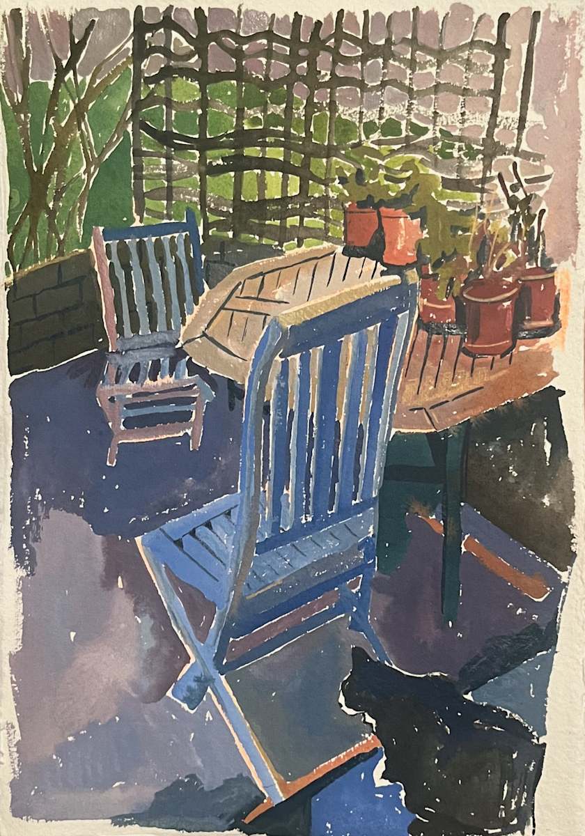 Backyard Scene by Sarah Dee Barrett 