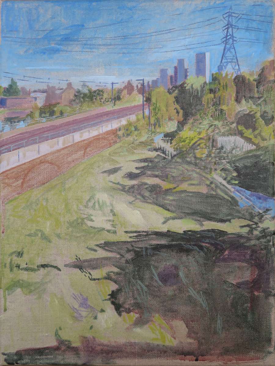 Pylon View with Shadow by Sarah Dee Barrett 