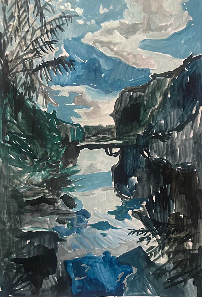 River Sketch by Sarah Dee Barrett 