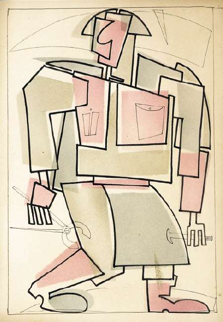 Carpentiere con martello e tenaglia by Vladimir Evgrafovich Tatlin 