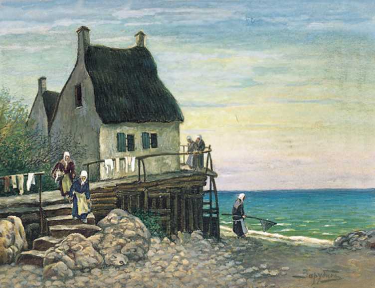 Casa di pescatori by Viktor Ivanovich Zarubin 
