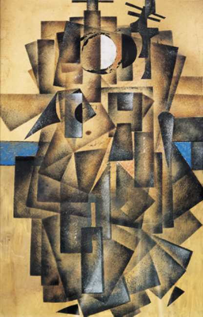 Due figure con semicerchio bianco by Kazimir Severinovich Malevich 