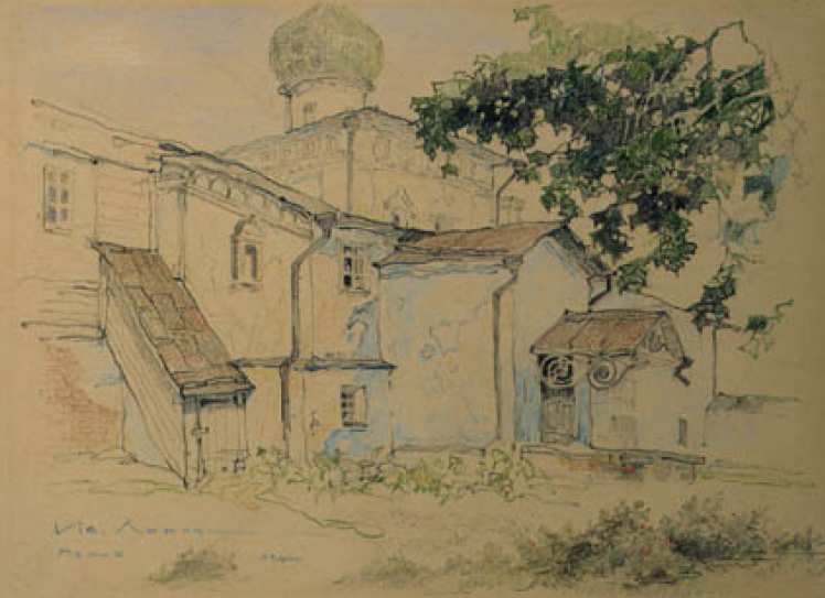 Esterno della chiesa a Pskov by Ivan Andreevich L’vov 
