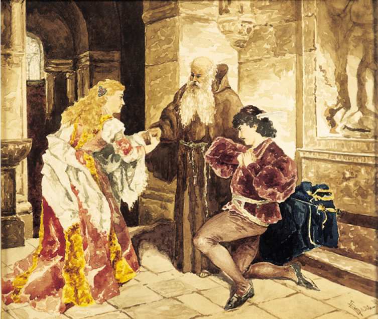 Giulietta e Romeo. Lo sposalizio by Vladimir Vasil’evich Galaktionov (Galla) 