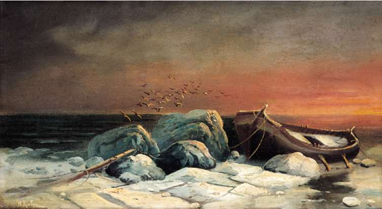 Tramonto sugli scogli by July Julevich (Julius) Sergius von Klever 