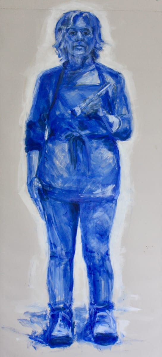 Primary Blue Self Portrait by Heather Blume 