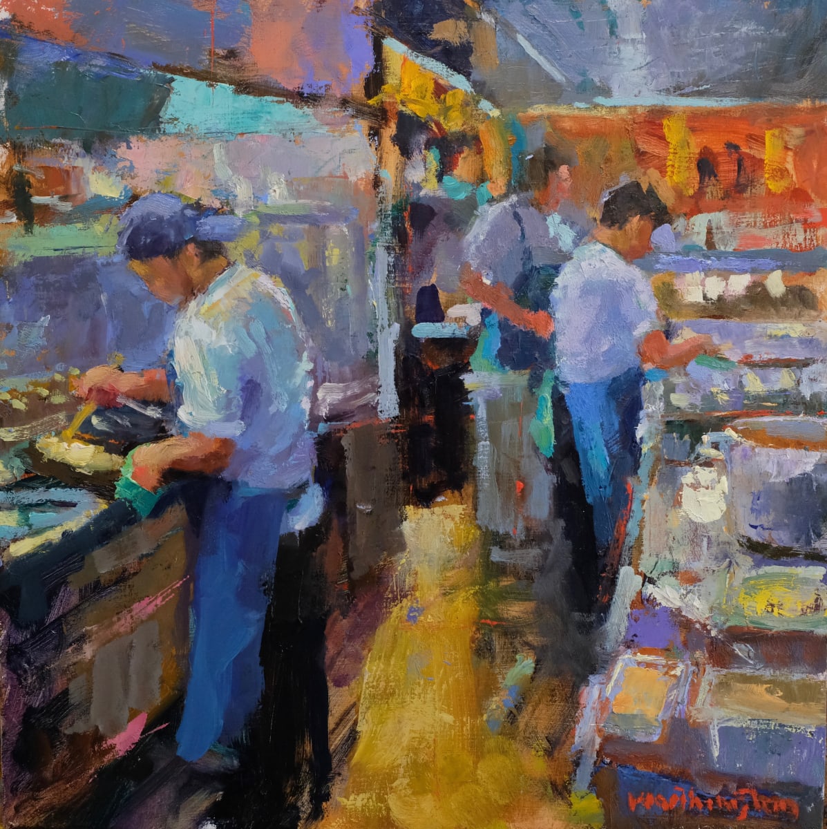 Busy Kitchen by Rick Worthington 