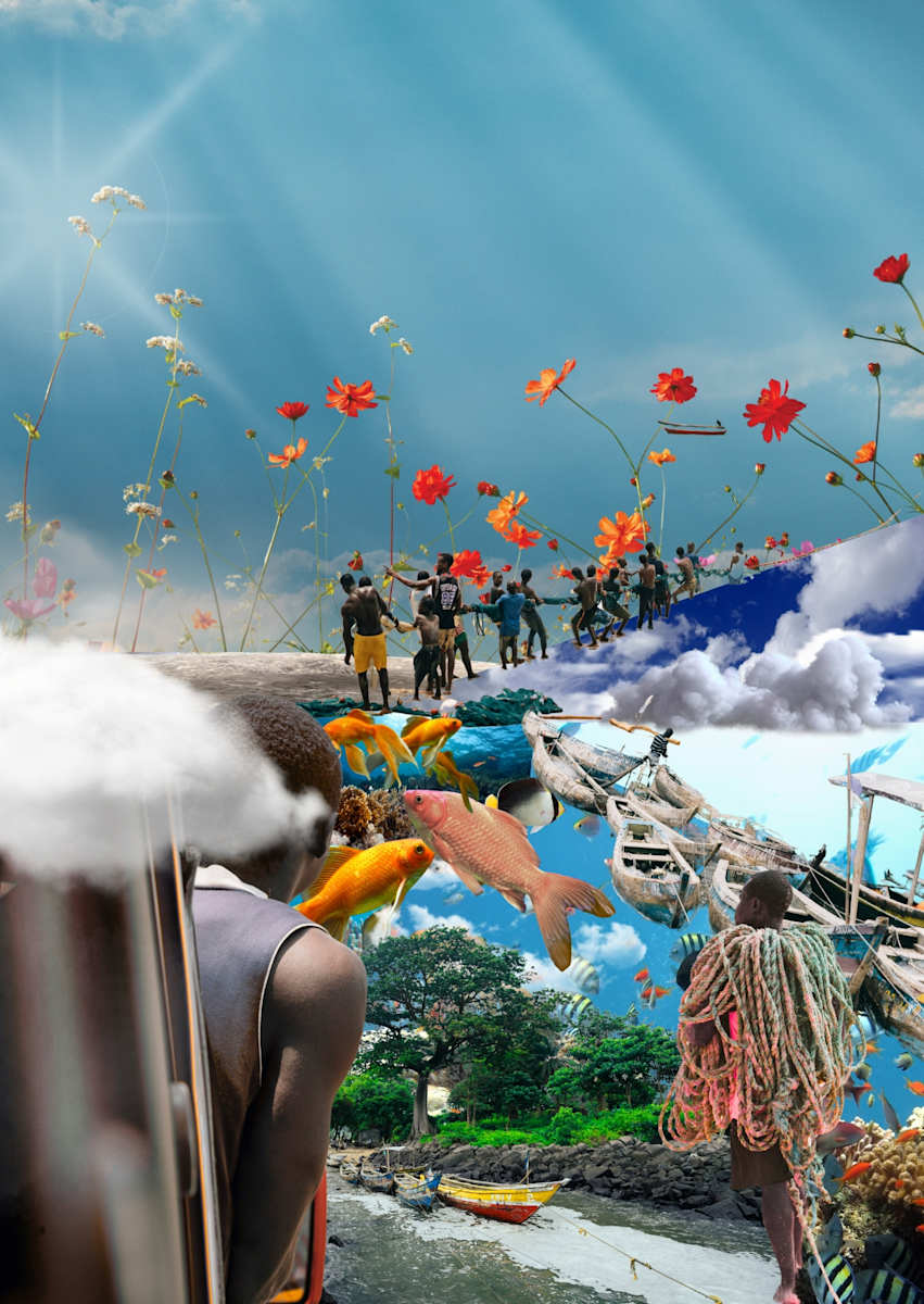 Horizons aquatiques by Bintou Koné  Image: Work commissioned by the Institut Français de Côte d’Ivoire as part of the 2025–2026 cultural season