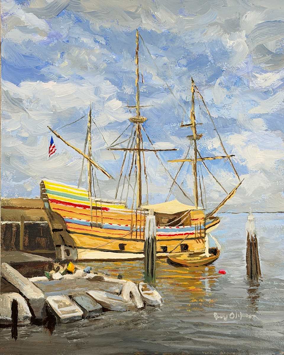 Mayflower at Dock by Barry Olofsson, Image 1.