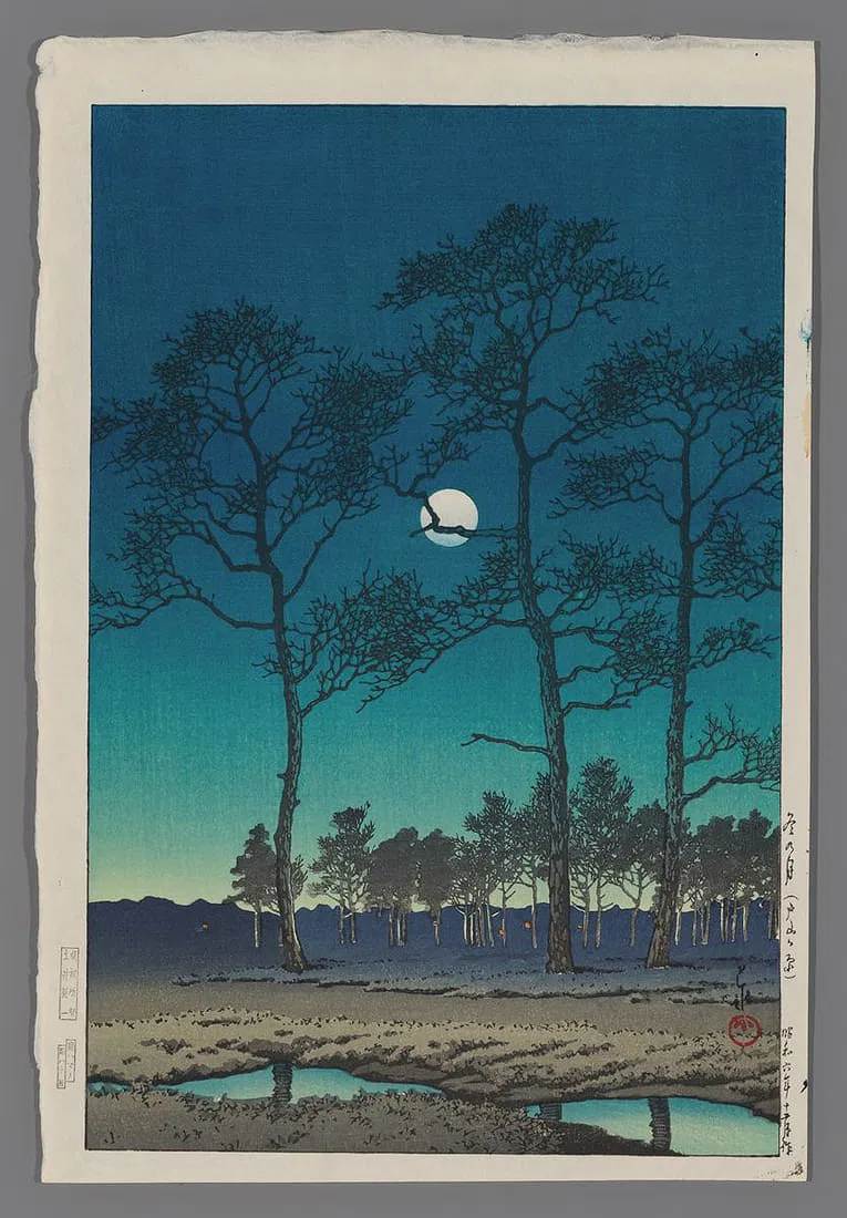 Winter Moon over Toyama Plain by KAWASE HASUI, Image 2.