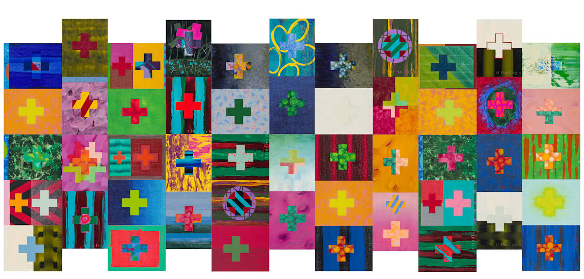 Memento vivere by Hunter B Hadley III  Image: Composed of 50 panels.  Each 14" x 11".