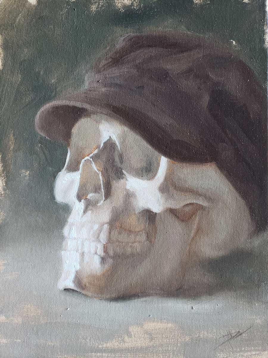 Skull with Cap by Michelle Dahl 
