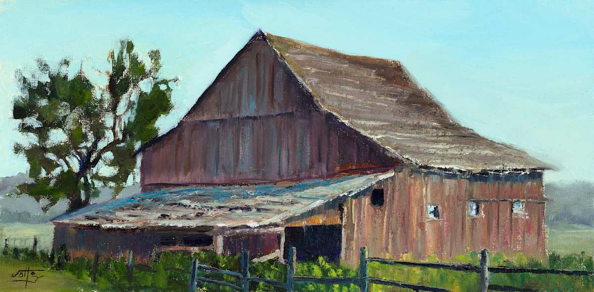 The Old Dailey Barn - plein air by Ryan Jolley, Image 1.