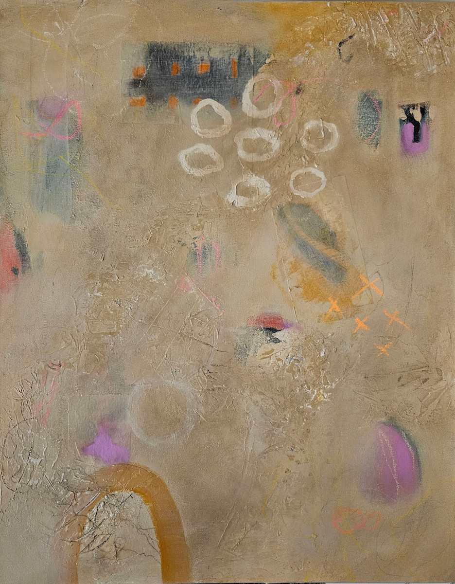 "Rested" by Maria  Costa  Image: "Rested" 24x30 Mixed Media Black Frame