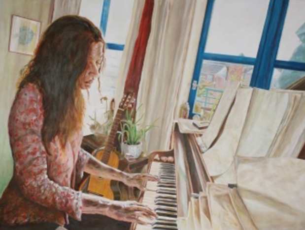 Andrea while Composing by John Simnett 