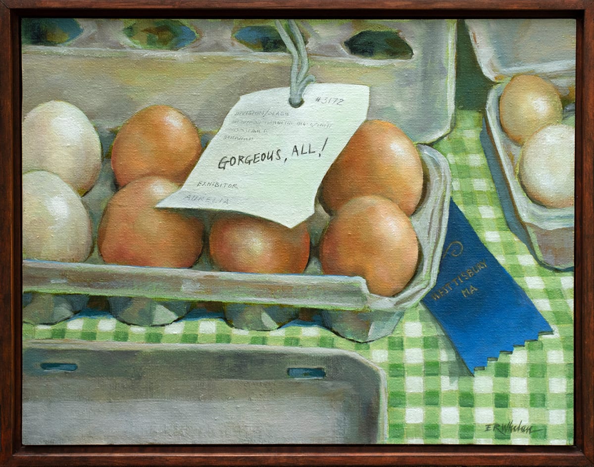 Gorgeous, all! by Elizabeth R. Whelan  Image: A painting of an entry into the Martha's Vineyard Agricultural Fair, and the lovely comment left by a judge.