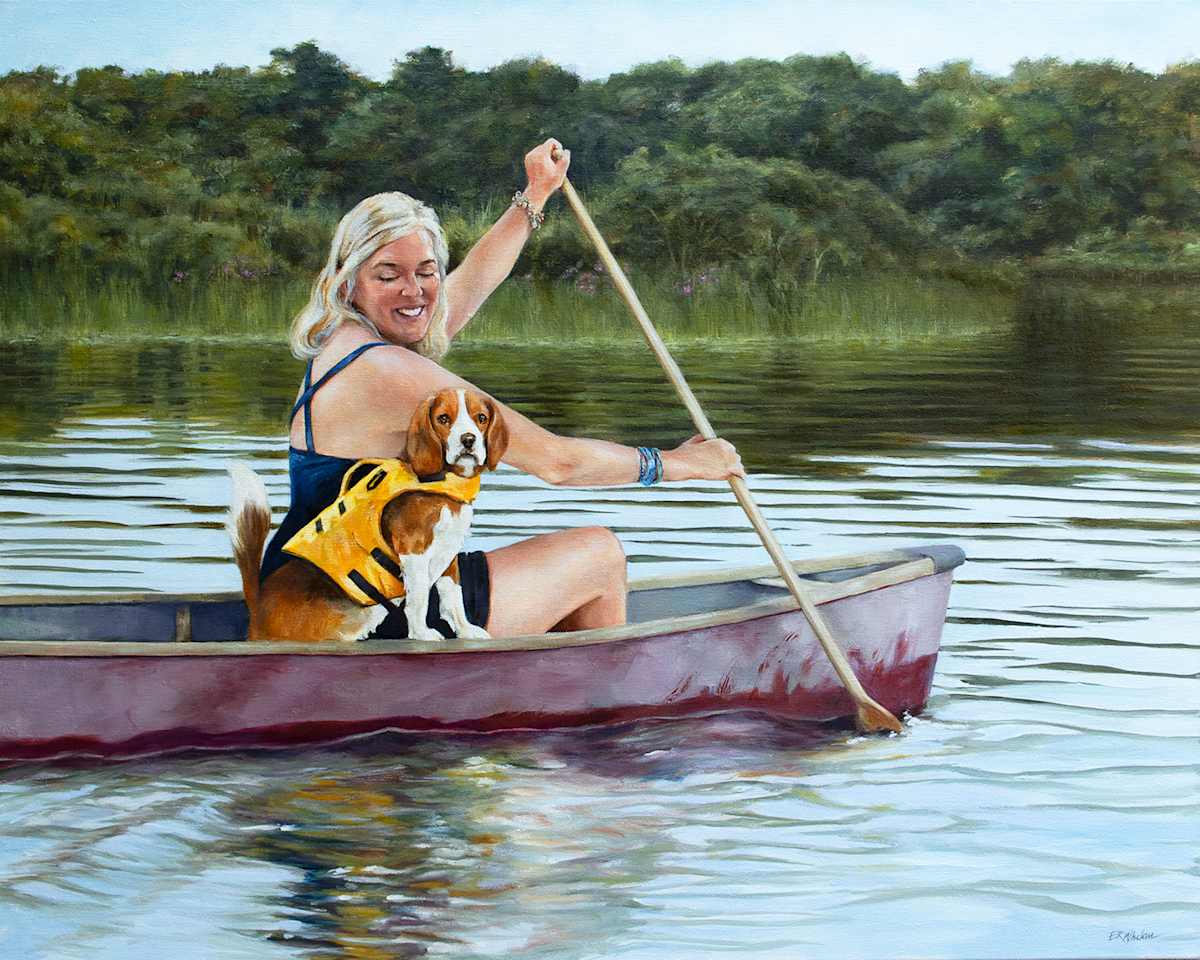 Portrait of Hanne on Edgartown Great Pond by Elizabeth R. Whelan 