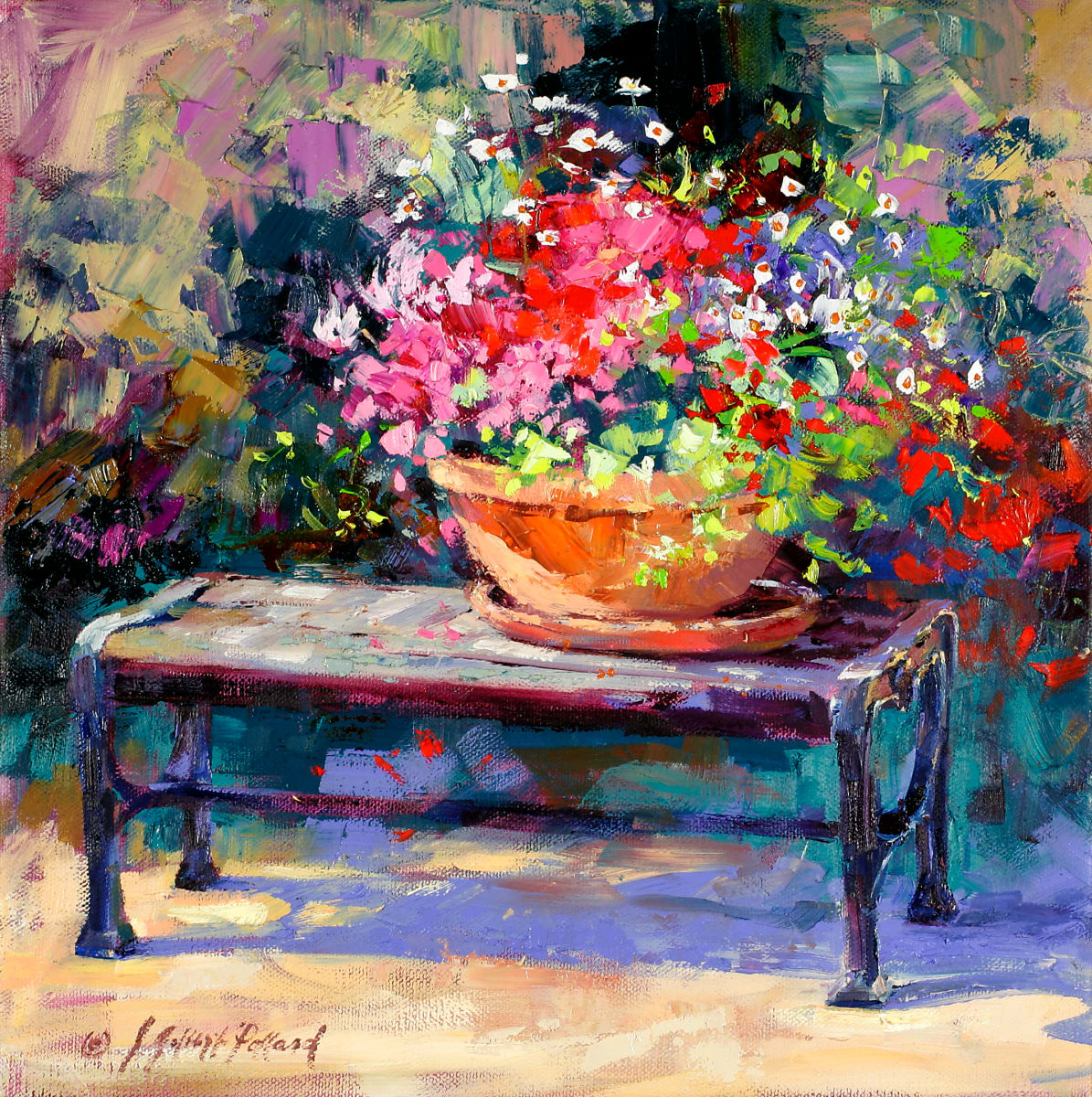 Park Bench Bouquet by Julie Gilbert Pollard 