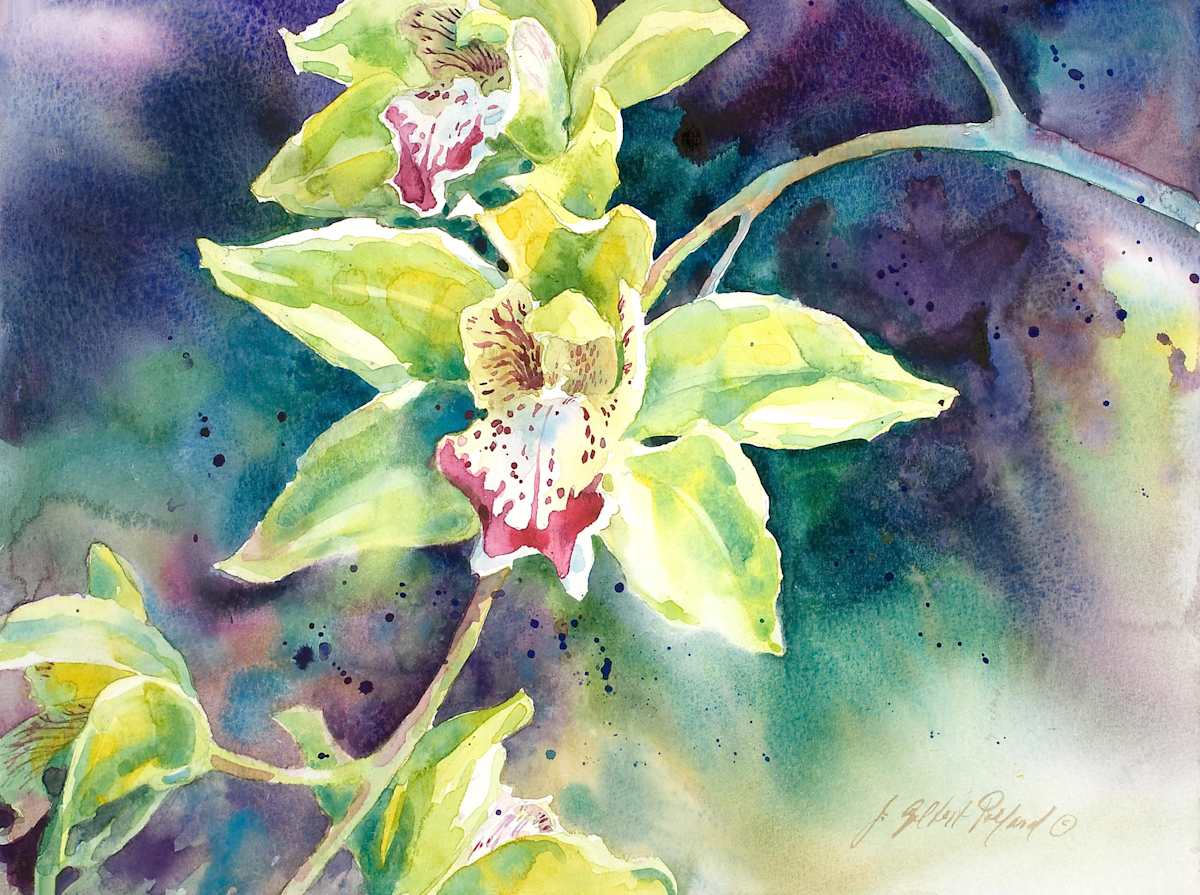 Green Orchids by Julie Gilbert Pollard, Image 1.
