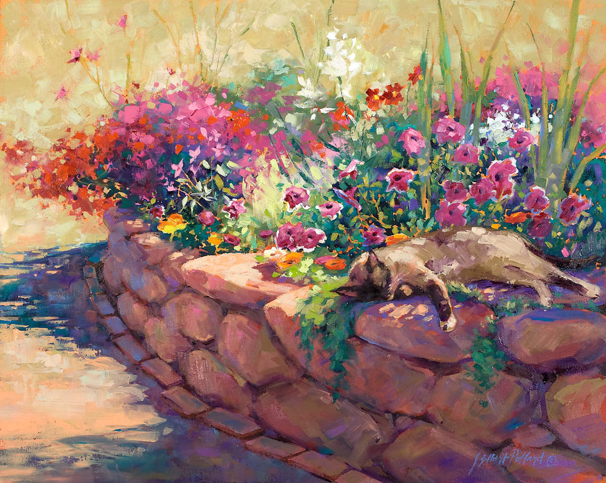 La Siesta Primavera del Gato II by Julie Gilbert Pollard 