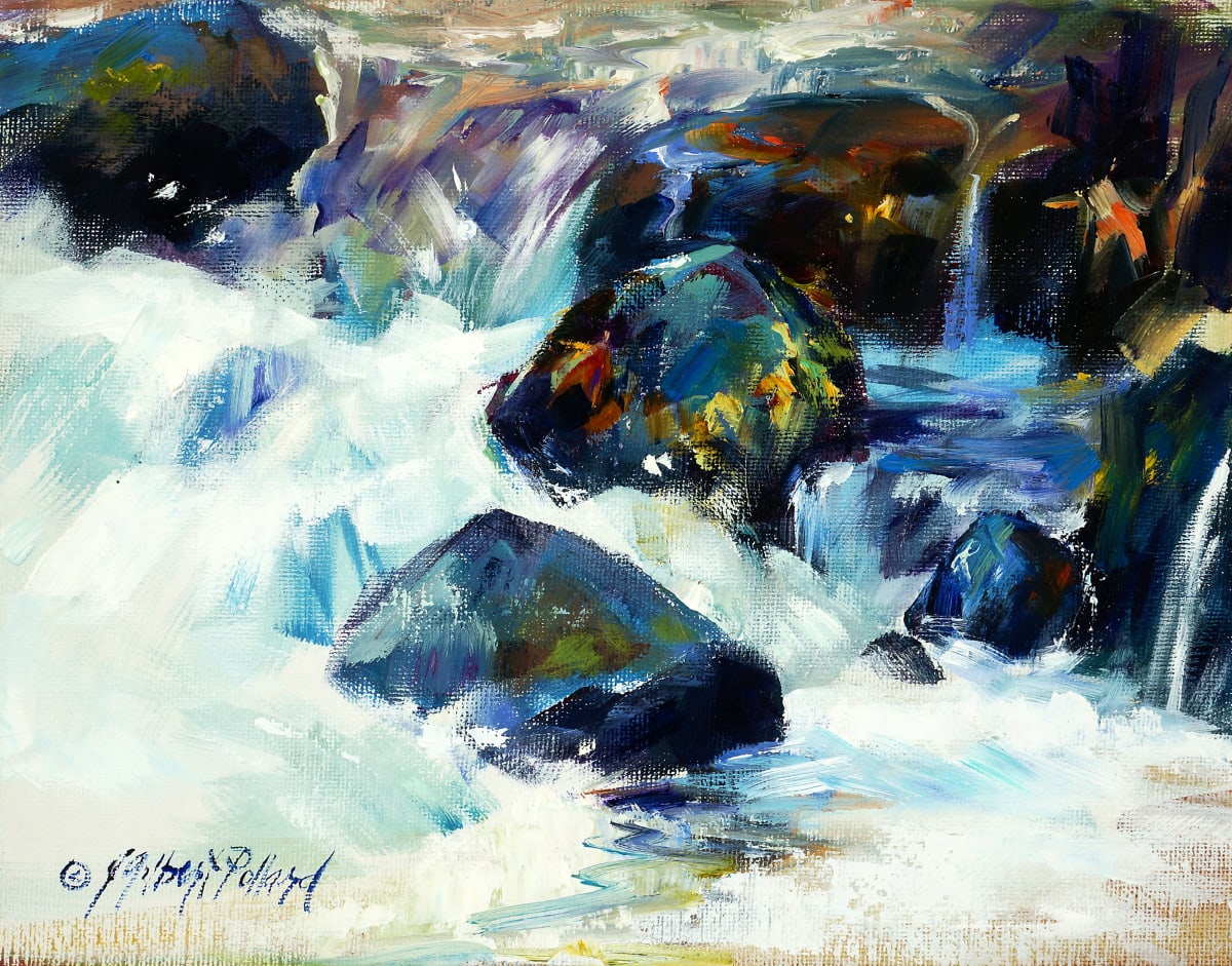 Creek Splashes - AKA Wahkeena Creek by Julie Gilbert Pollard 