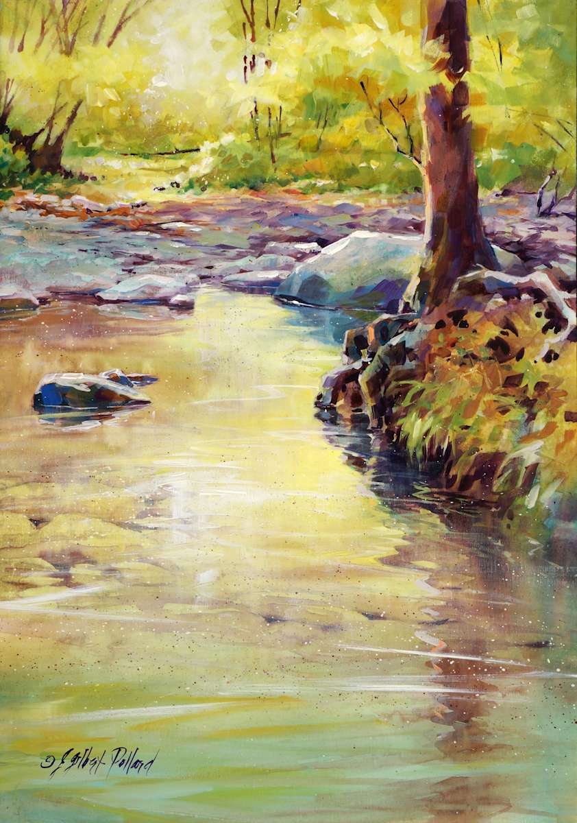 Pond in the Woods II by Julie Gilbert Pollard, Image 1.