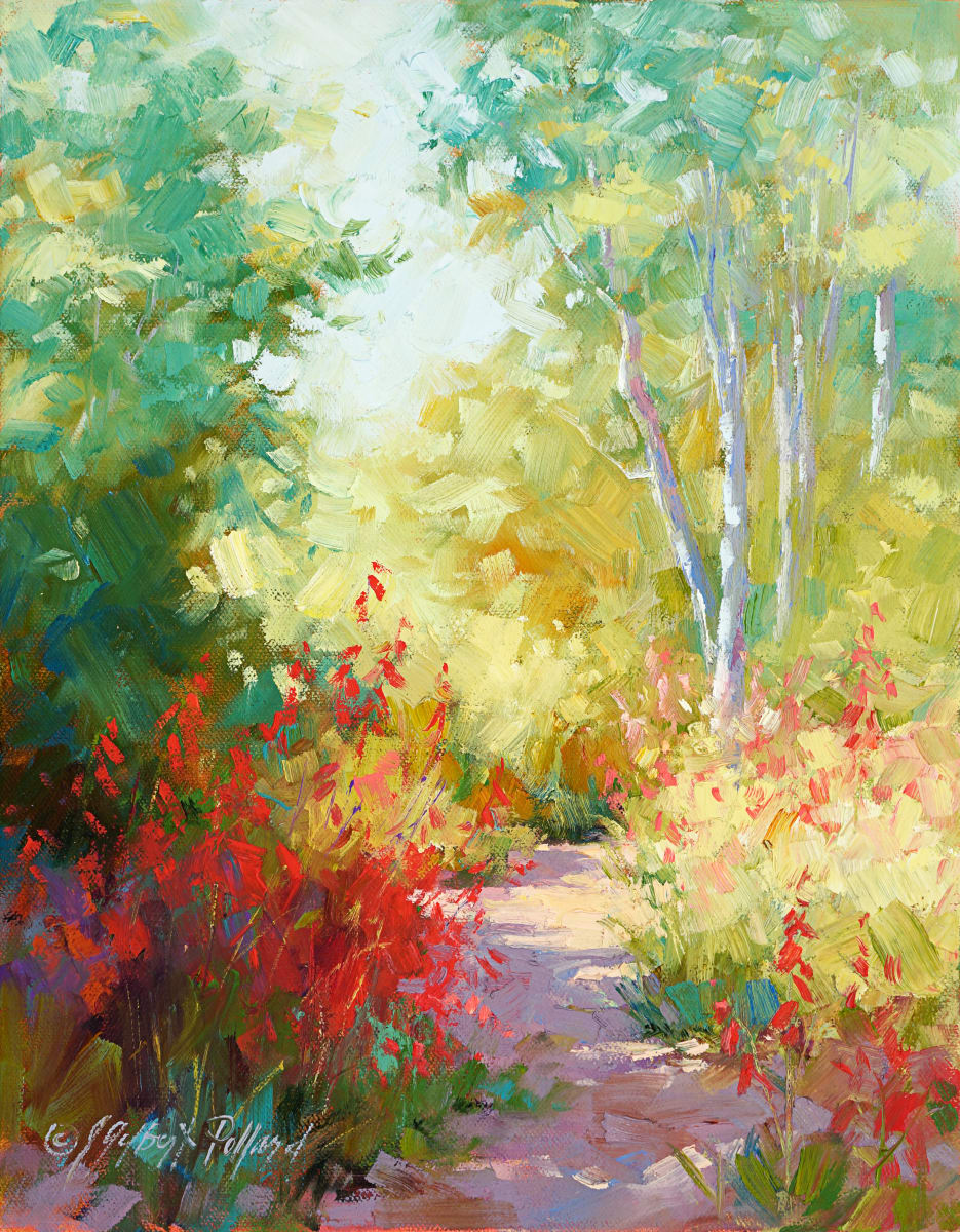 Aspens & Penstemon by Julie Gilbert Pollard 