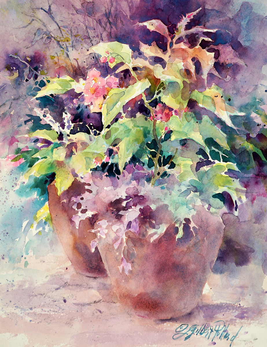 Angel Wing - Flower Pots by Julie Gilbert Pollard 